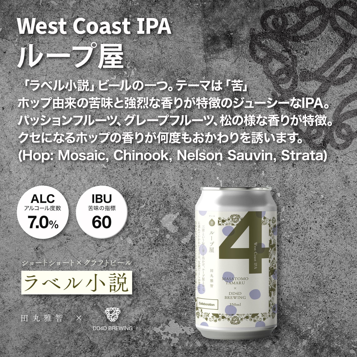 「ラベル小説」ビールセット "Brewed Chapters" | ショートショート作家 田丸雅智 × DD4D BREWING
